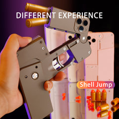 Pistola plegable con balas, juguete automático para lanzar balas, juguete creativo con balas suaves, apariencia de teléfono móvil, pistola interactiva para exteriores, regalo para niños