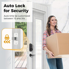 Keypad Door Lock - Keyless Entry Door Lock  - Arpha Front Door Lock Set with 2 Door Knobs -100 Code Smart Deadbolt Lock - Anti-Peeking Password - Auto Lock Easy to Install