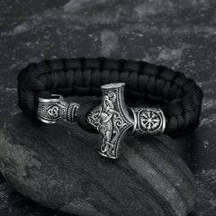 Pulsera Mjolnir de paracord elaborada por Asgard