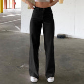 High Waist Slim Jeans Schlaghose im Spice Girl Stil