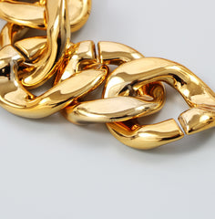 Cadena gruesa de metal dorado con personalidad de Ins Street, cadena de cintura ancha decorativa