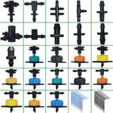 KESLA Garten-Tropfbewässerungssprinkler, 1/8 Zoll, 4-Wege-Wasserrohranschluss, 4/7 mm bis 3/5 mm Schlauchbiegung, Pfeilemitter, Bewässerungstropfer