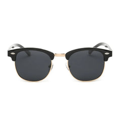 Halbrahmen Polarisierte Sonnenbrille Mann Frau Luxusmarke Designer Sonnenbrille Männlich Retro Niet Spiegel Brillen Metall Gafas De Sol