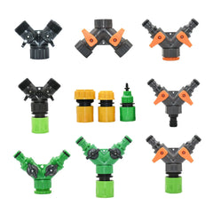 Divisor de agua para grifo de jardín con rosca de 3/4", válvula de manguera de jardín de 2 vías, controlador de interruptor ajustable de riego tipo Y