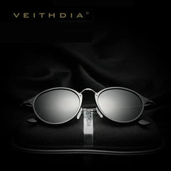 VEITHDIA Men Sunglasses Fashion Round Unisex Sun Glasses Polarized Coating Mirror Sports Driving Male Eyewear For Women 6358
