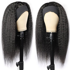 Kinky Straight Stirnband Perücken Remy Echthaar Perücke Ready To Wear Brasilianische Yaki Straight Stirnband Perücke Echthaar Perücke für Frauen