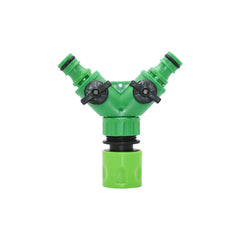 Divisor de agua para grifo de jardín con rosca de 3/4", válvula de manguera de jardín de 2 vías, controlador de interruptor ajustable de riego tipo Y