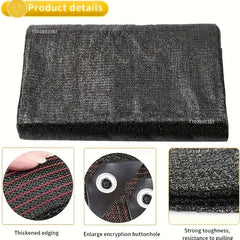 Verdicktes 12-poliges Beschattungsnetz mit 80-90 % UV-Schutz und schwarzer HDPE-Beschattungsrate für den Außenbereich, Pergola, Autogarage, Regenschutznetz