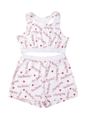 Sets for women 2 pieces Short Set 2024 New Casual Home Wear Printed Vest Crop Tops Shorts Set Tracksuits Sportswear Loungewear
