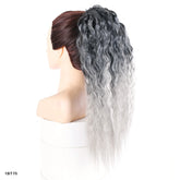 Jeedou Synthetic Long Kinky Curly Hair Ribbon Ponytail Extension Brown Blue Pink Purple Naturl Color Ponytails