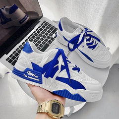 Designer Shoes for Men Casual Platform Sneakes Two-tone Lace Up Trainers Fashion Student Sneakes Mens Vulcanized Tenis Masculino