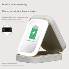 Cosmetic Mirror Portable Foldable Ins Portable Mirror LED Light Student Dormitory Female Storage Box Integrated