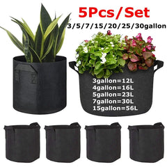 5 STÜCKE Filz Pflanzbeutel Gartenarbeit Wachsen Pflanzer Runde Blume Gemüse Pflanztöpfe Beutel Garten Balkon Topf Container Zubehör