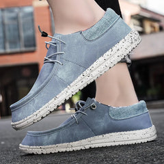 New Casual Slip-on Canvas Shoes For Men Fashion Blue Lightweight Men's Loafers Trendy Flat Comfortable Breathable Men's Sneakers
