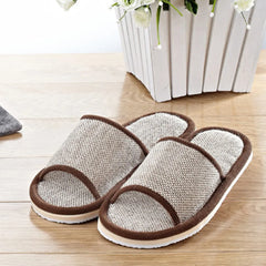 Home Slippers Women'S And Men'S Shoes Couples Plain Home Linen Slippers Indoor Flat Shoes Sandals Guest Slippers Women Shoes