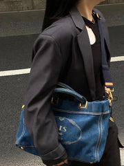 Mode Umhängetasche Weibliche Crossbody Handtasche Blue Denim Jeans Baumwolle Luxus Totes Designer Taschen Frauen Geldbörse