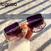 Hollow Out Oversized Women Square Sunglasses 2022 Brand Designer Men Sun Glasses Big Frame Oculos De Sol Feminino Sunglasses