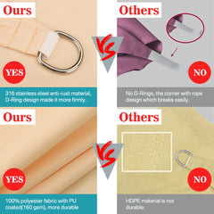 5x3M/4x3M Wasserdicht Großes Sonnenschutzdach Sonnenschirmschutz Outdoor-Überdachung Gartenterrasse Pool Sonnensegel Markise Camping Schattennetz