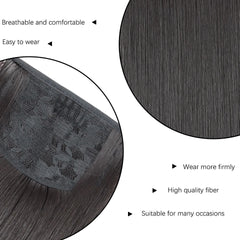 Cabello sintético de 22'', largo, liso, resistente al calor, con cola de caballo, pelo falso, peluca natural, tocado