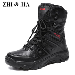 Big Size 47 Men's Boot Combat Mens Ankle Boot Tactical Warm Fur Army Boot Male Shoes Work Safety Shoes Motocycle Boots