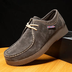 New Men's Casual Shoes Luxury Handmade Suede Leather Sneakers Male Work Lace-up Tooling Shoes for Outdoor Walking Men Footwear