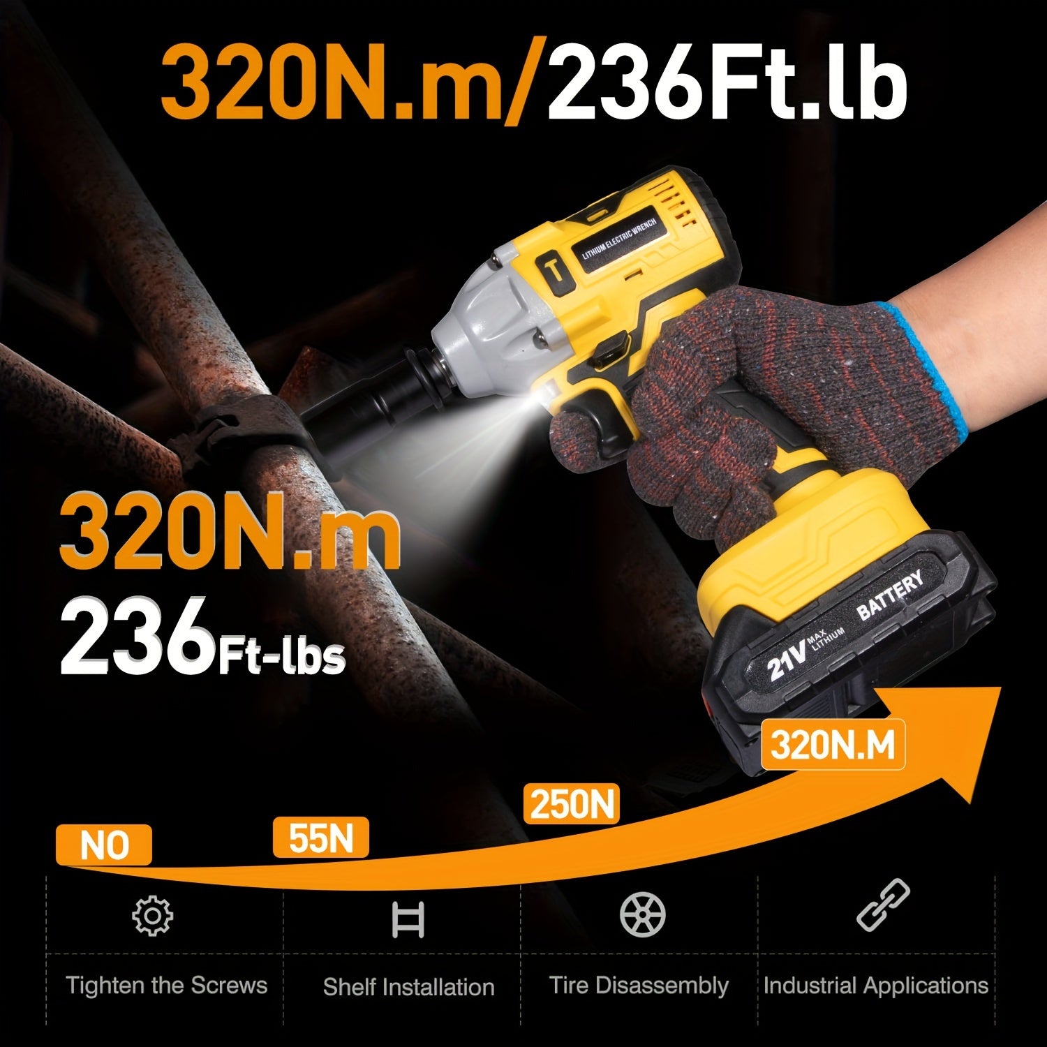 21V Cordless Impact Wrench/Cordless Drill Set, Power Impact Gun/Drill, Brushless Impact Wrench/Electric Drill Kit With 4000 MAH Battery, Accessories & Tool Bag, Portable, For Automotive And Home Use