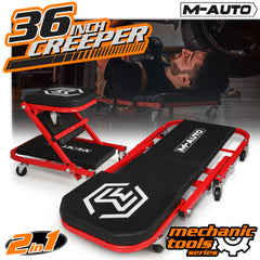 1 rolling 36-Inch 2-in-1 Rolling Folding Mechanic Creeper with Casters, 330 lbs Weight Capacity