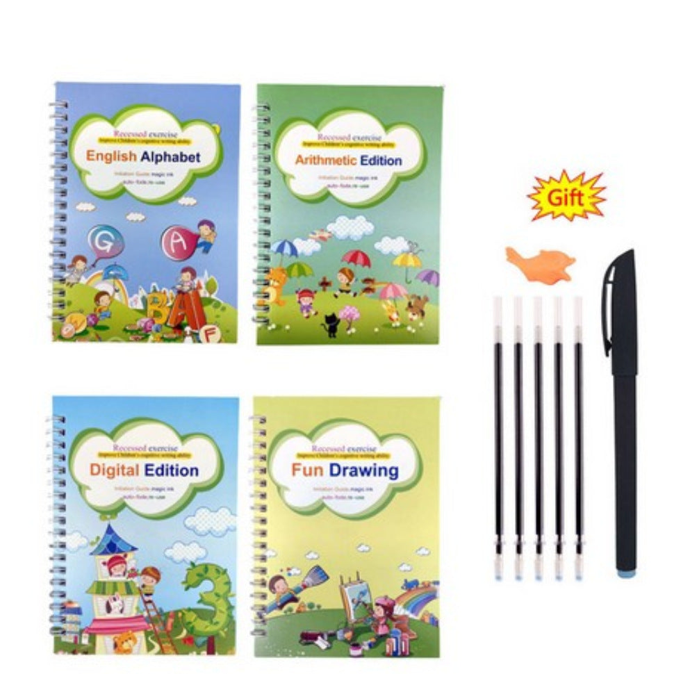 Sank Magic Practice Copybook, kein Löschen, Kinderposter in englischer Sprache, gerilltes Poster