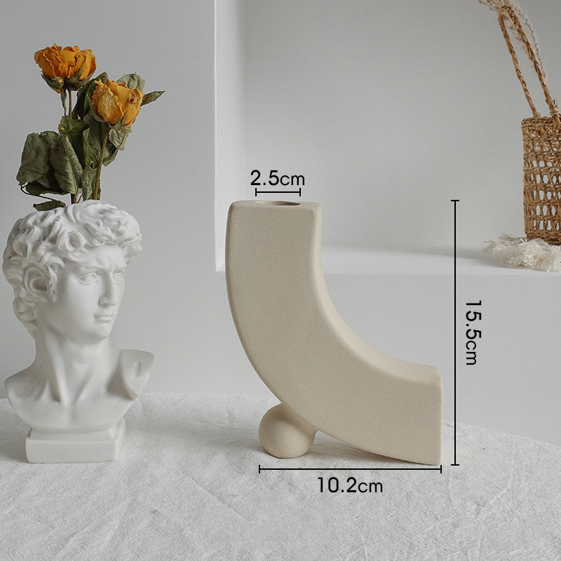 Einfachheit Keramik Vase Trockene Blume Anordnung Hause Dekoration Ornament Wohnzimmer Display Kunst Vasen