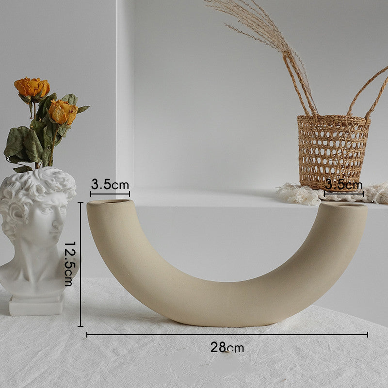 Einfachheit Keramik Vase Trockene Blume Anordnung Hause Dekoration Ornament Wohnzimmer Display Kunst Vasen