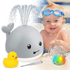 Baby Niedlichen Cartoon Wal Schwimmenden Spritzen Wasserbad Spielzeug Mit Licht Musik LED Licht Baby Spielzeug