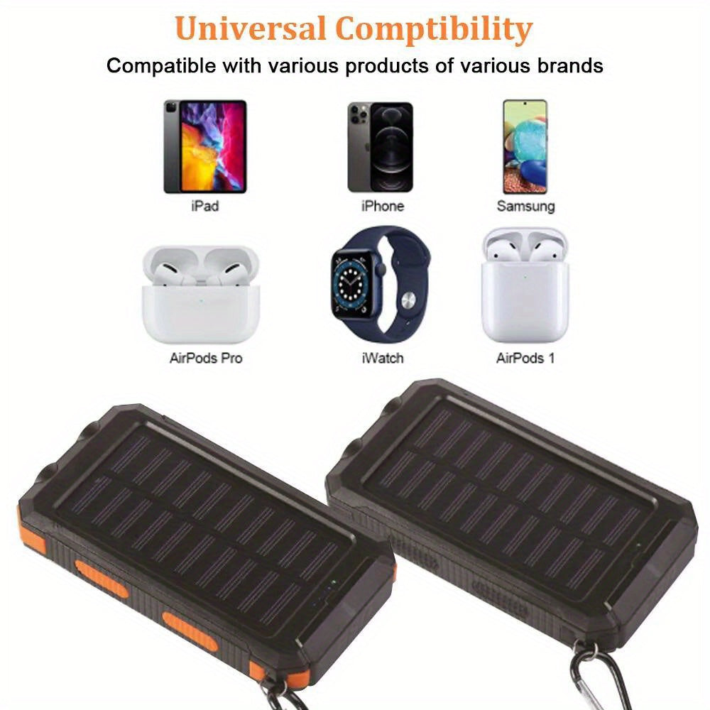 2024 Super 10000mAh USB Portable Charger Solar Power Bank For Cell Phone