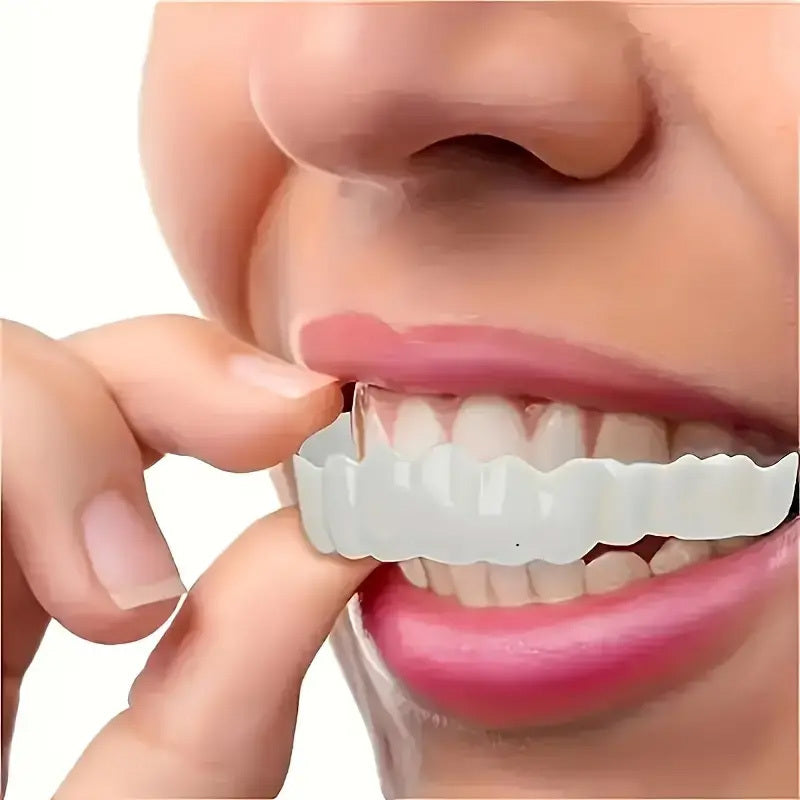 2pcs veneer comfortable fit dentures, white denture top veneer denture accessories for men and women