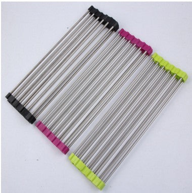 Rejilla para fregadero de cocina plegable de acero inoxidable