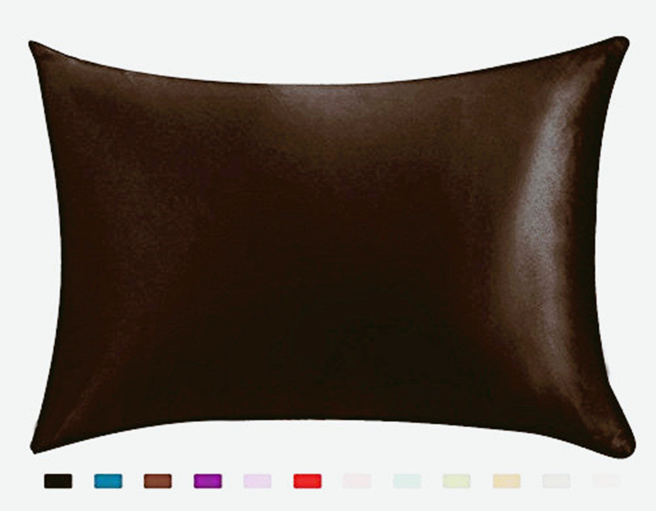 Funda de almohada de satén de color sólido de imitación de seda Funda de almohada individual Funda de almohada de seda helada 