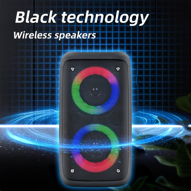 Wireless Speaker With Subwoofer, Large Boombox Speaker, Stereo Speaker, Subwoofer, Outdoor Wireless Speaker, Party Disco Light, TWS, TF, , MIC