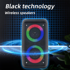 Wireless Speaker With Subwoofer, Large Boombox Speaker, Stereo Speaker, Subwoofer, Outdoor Wireless Speaker, Party Disco Light, TWS, TF, , MIC