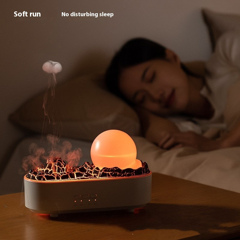 Humidificador de volcán para el hogar, con niebla espesa, adornos creativos de escritorio
