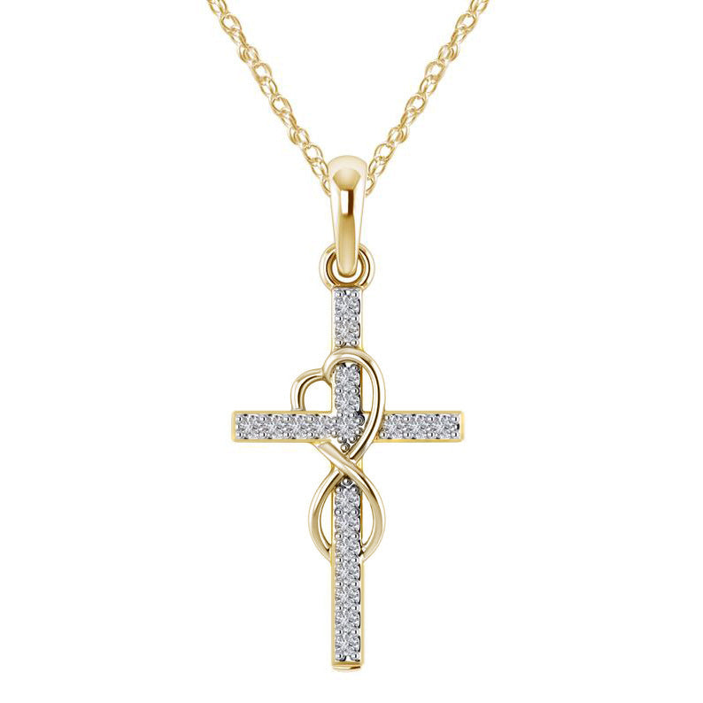 Legierungsanhänger mit Diamant und achtstelligem Kreuz