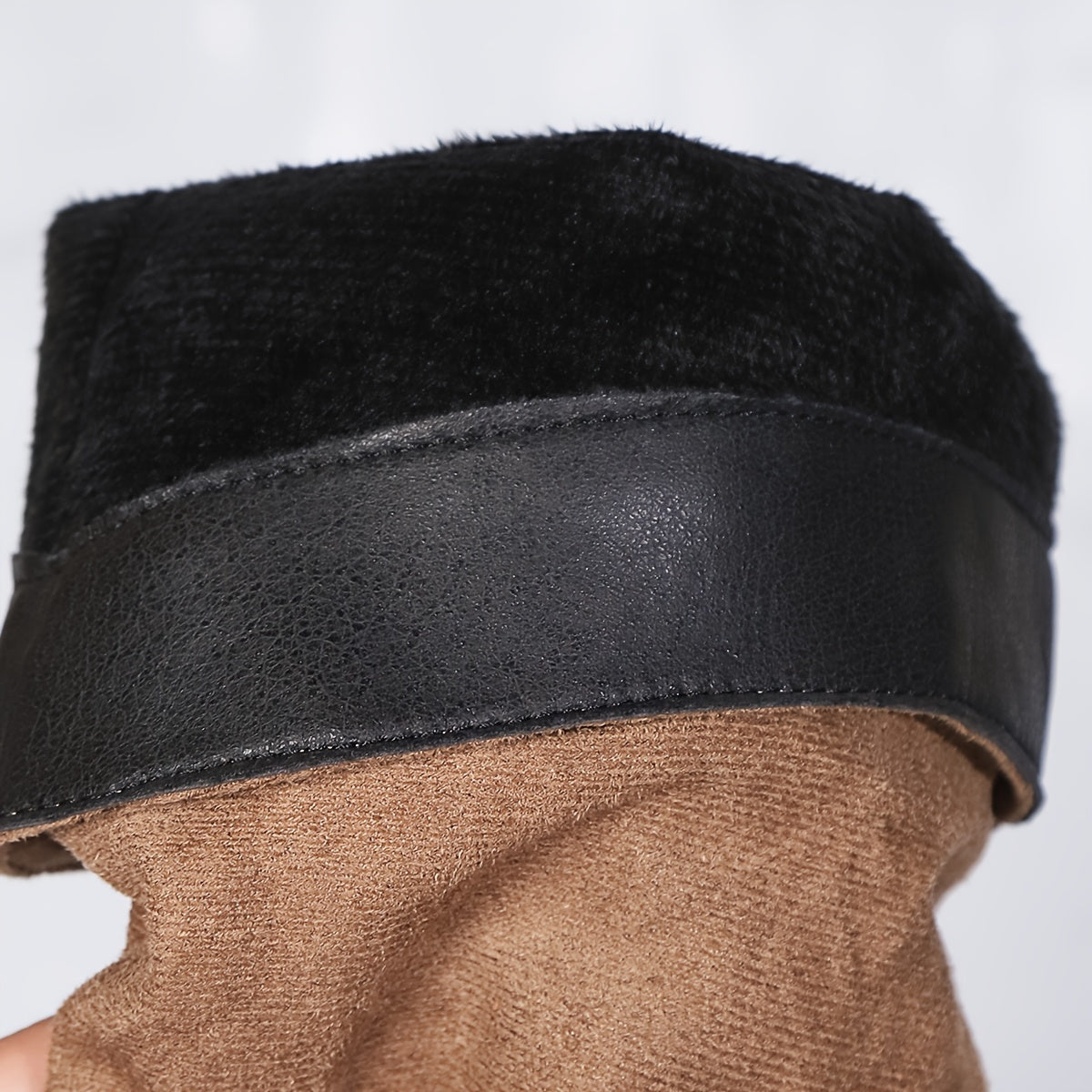 Women's Solid Color Trendy Boots, Buckle Belt Pull On Chunky Heel High Knee Boots, Winter Round Toe Slouchy Boots