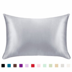 Funda de almohada de satén de color sólido de imitación de seda Funda de almohada individual Funda de almohada de seda helada 