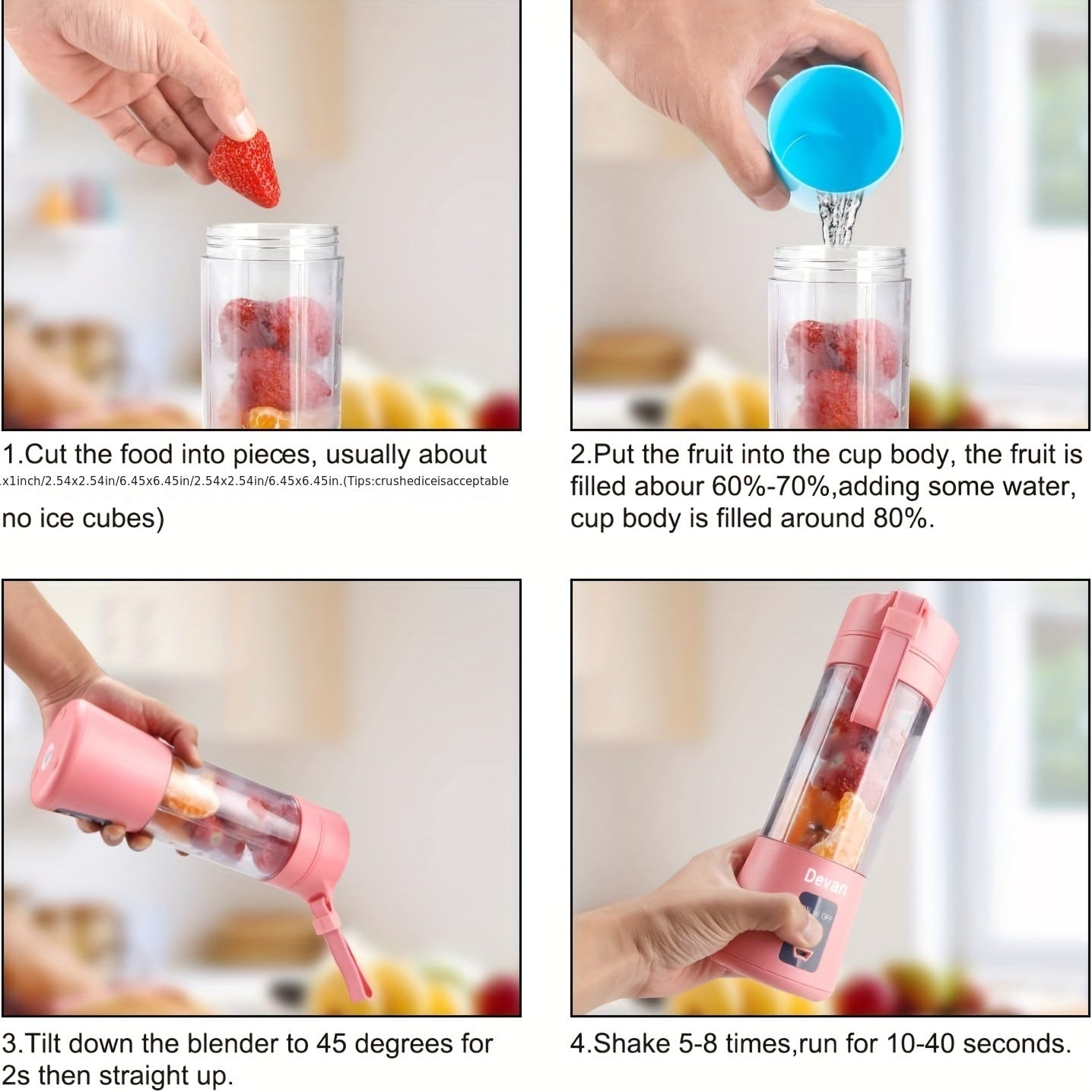 Portable and Rechargeable Battery-Powered Blender