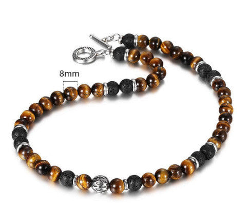 Pulsera de piedra de ojo de tigre de Amazon, collar con 108 cuentas de Buda y pulsera de loto