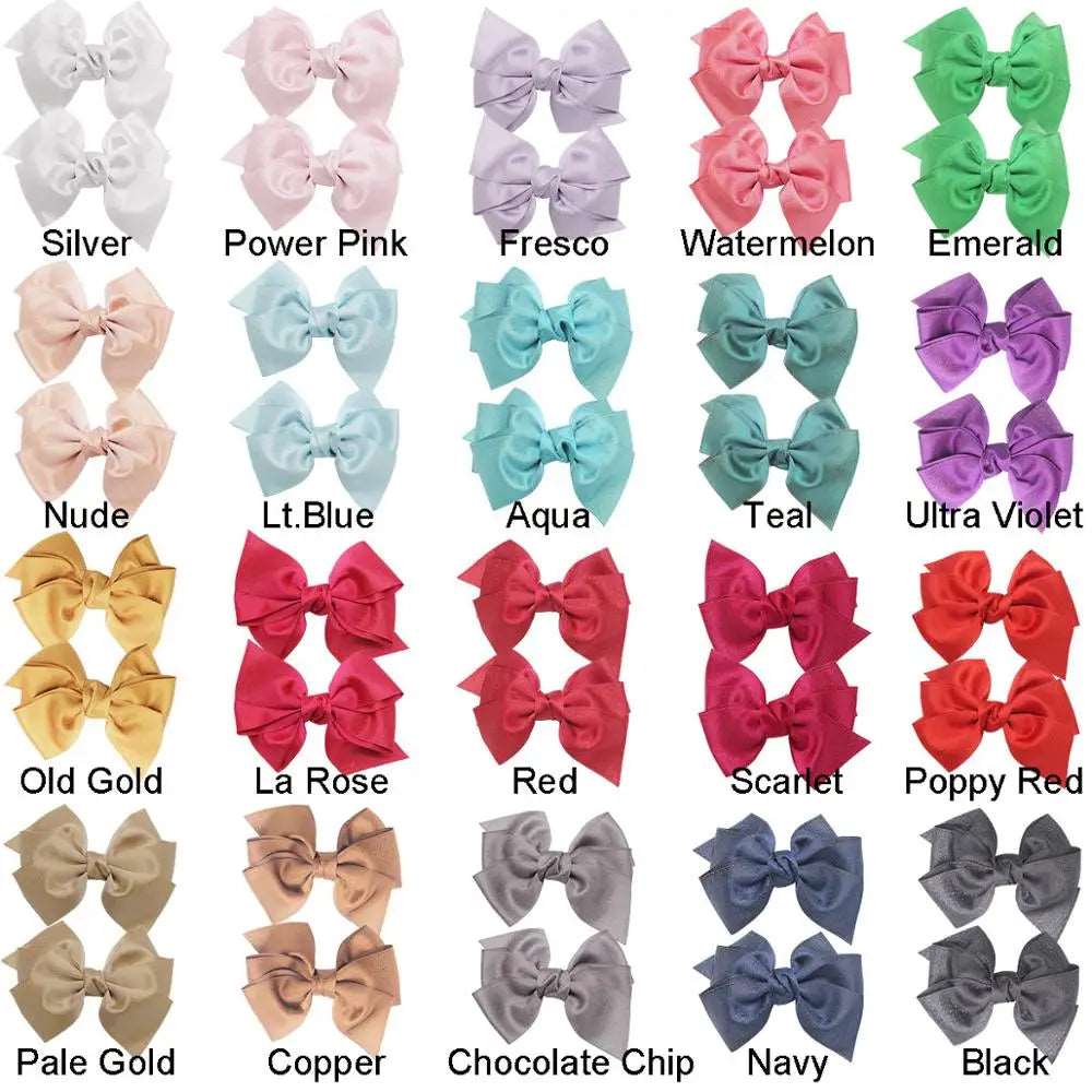 30 Pieces 4.5 Inch Hair Bows Clips Chiffon Ribbon Boutique Pigtail Hair Bow Alligator Clips For Girls Toddlers Kids