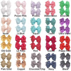 30 Pieces 4.5 Inch Hair Bows Clips Chiffon Ribbon Boutique Pigtail Hair Bow Alligator Clips For Girls Toddlers Kids