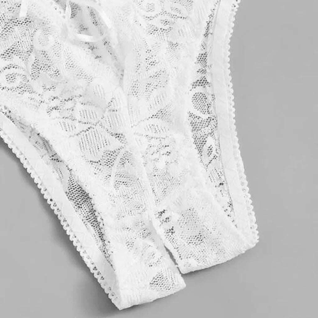 Lace Women Sexy Panties Underwear Transparent Thongs Low Waist Hollow Open Crotch Briefs Sexi Female Panty Erotic Lingerie трусы