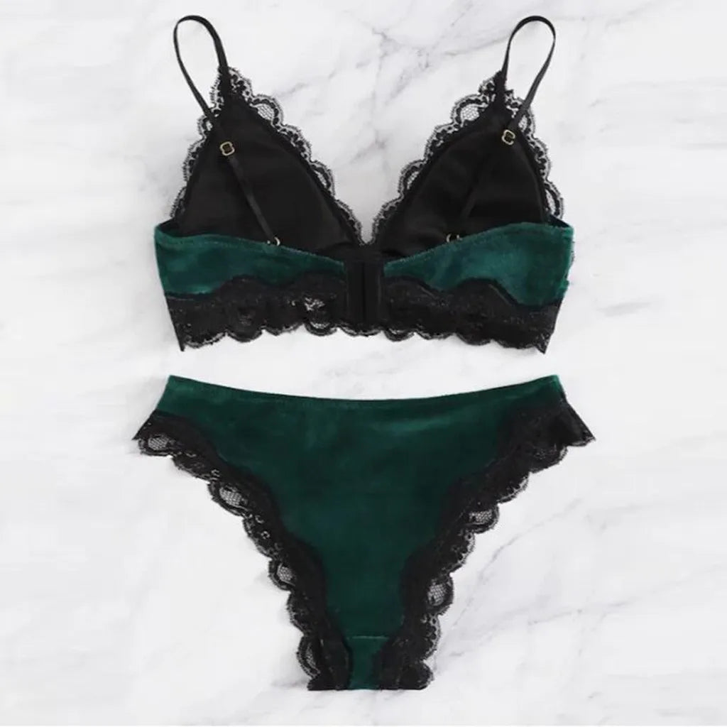 Lingerie Sexy Bra Set Bras 2019 Women Brief Sets Women Sexy Lace Velvet Set Comfortable Sleepwear Bra Underwear Sets *S