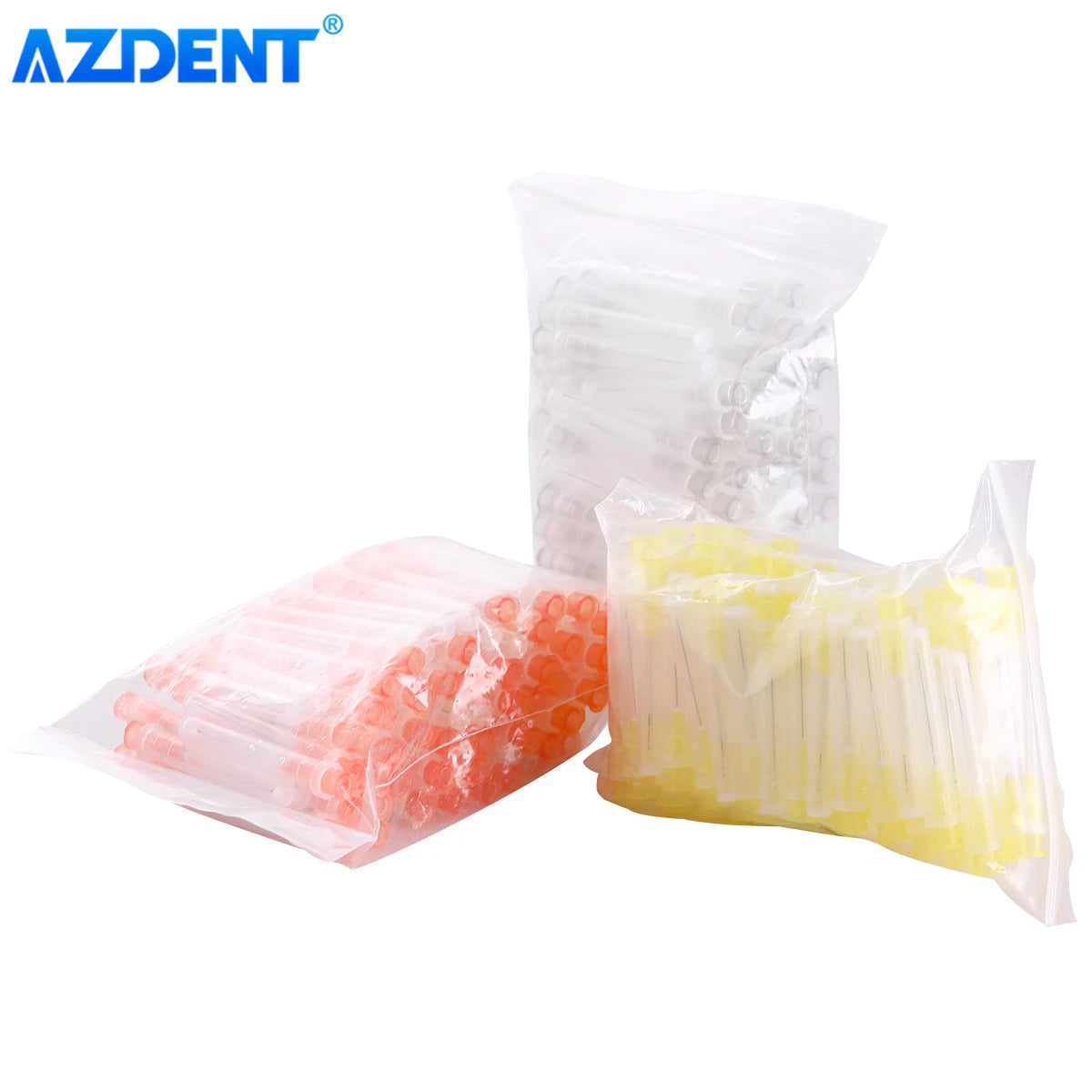 AZDENT 100 piezas de agujas para irrigación de conductos radiculares dentales, para endodoncia unilateral, calibre 30, 0,3 mm, calibre 27, 0,4 mm, calibre 25, 0,5 mm, herramientas de odontología