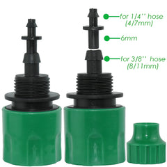 KESLA 2PCS Quick Coupling Adapter with 1/4 (ID 4mm) or 3/8 inch (8mm) Barbed Connector for Irrigation Garden Watering Greenhouse