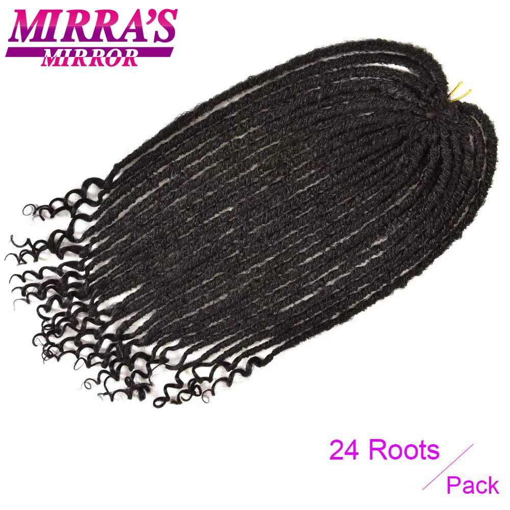Extensiones de cabello de ganchillo con rastas sintéticas rectas de diosa de 14/20 pulgadas con extremos rizados Mirra's Mirror